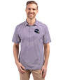 Minnesota Vikings NFL Helmet Cutter & Buck Virtue Eco Pique Stripe Recycled Mens Big and Tall Polo College Purple Front