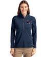 Chicago Bears NFL Helmet Cutter & Buck Adapt Eco Knit Stretch Recycled Womens Half Zip Pullover Navy Blue Front