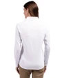 Cincinnati Bengals NFL Helmet Cutter & Buck Adapt Eco Knit Stretch Recycled Womens Half Zip Pullover White Back