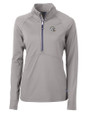 Los Angeles Chargers NFL Helmet Cutter & Buck Adapt Eco Knit Stretch Recycled Womens Half Zip Pullover Polished Medium Gray Mannequin