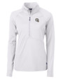 Los Angeles Chargers NFL Helmet Cutter & Buck Adapt Eco Knit Stretch Recycled Womens Half Zip Pullover White Mannequin