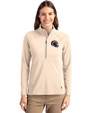 Los Angeles Rams NFL Helmet Cutter & Buck Adapt Eco Knit Stretch Recycled Womens Half Zip Pullover Wheat Front