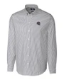 Tampa Bay Buccaneers NFL Helmet Cutter & Buck Stretch Oxford Stripe Mens Long Sleeve Dress Shirt Charcoal Mannequin