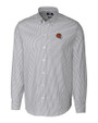 Cincinnati Bengals NFL Helmet Cutter & Buck Stretch Oxford Stripe Mens Long Sleeve Dress Shirt Charcoal Mannequin