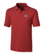 Buffalo Bills NFL Helmet Cutter & Buck Forge Pencil Stripe Stretch Mens Polo Cardinal Red Mannequin