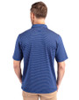 Buffalo Bills NFL Helmet Cutter & Buck Forge Pencil Stripe Stretch Mens Polo Tour Blue Back