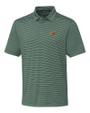 Green Bay Packers NFL Helmet Cutter & Buck Forge Pencil Stripe Stretch Mens Polo Hunter Green Mannequin