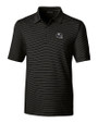 Pittsburgh Steelers NFL Helmet Cutter & Buck Forge Pencil Stripe Stretch Mens Polo Black Mannequin