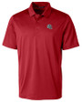New England Patriots NFL Helmet Cutter & Buck Prospect Eco Textured Stretch Recycled Mens Big & Tall Polo Cardinal Red Mannequin