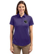 Baltimore Ravens NFL Helmet Cutter & Buck Prospect Eco Textured Stretch Recycled Womens Short Sleeve Polo College Purple Front