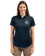 Buffalo Bills NFL Helmet Cutter & Buck Prospect Eco Textured Stretch Recycled Womens Short Sleeve Polo Navy Blue Front