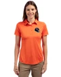 Chicago Bears NFL Helmet Cutter & Buck Prospect Eco Textured Stretch Recycled Womens Short Sleeve Polo College Orange Front