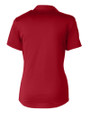 New England Patriots NFL Helmet Cutter & Buck Prospect Eco Textured Stretch Recycled Womens Short Sleeve Polo Cardinal Red Mannequin Back