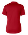 New England Patriots NFL Helmet Cutter & Buck Prospect Eco Textured Stretch Recycled Womens Short Sleeve Polo Red Mannequin Back