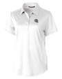New England Patriots NFL Helmet Cutter & Buck Prospect Eco Textured Stretch Recycled Womens Short Sleeve Polo White Mannequin