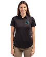 Philadelphia Eagles NFL Helmet Cutter & Buck Prospect Eco Textured Stretch Recycled Womens Short Sleeve Polo Black Front