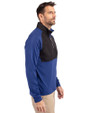 Buffalo Bills NFL Helmet Cutter & Buck Adapt Eco Knit Hybrid Recycled Mens Quarter Zip Tour Blue/Black Side