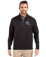 Detroit Lions NFL Helmet Cutter & Buck Adapt Eco Knit Hybrid Recycled Mens Quarter Zip Black Front