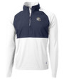 Los Angeles Chargers NFL Helmet Cutter & Buck Adapt Eco Knit Hybrid Recycled Mens Quarter Zip White/Navy Blue Mannequin