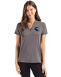 Philadelphia Eagles NFL Helmet Cutter & Buck Forge Eco Heathered Stretch Womens Blade Top Dark Black Heather Front