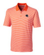Chicago Bears NFL Helmet Cutter & Buck Forge Tonal Stripe Stretch Mens Big and Tall Polo College Orange Mannequin
