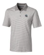 Detroit Lions NFL Helmet Cutter & Buck Forge Tonal Stripe Stretch Mens Big and Tall Polo Polished Medium Gray Mannequin