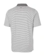 Kansas City Chiefs NFL Helmet Cutter & Buck Forge Tonal Stripe Stretch Mens Big and Tall Polo Polished Medium Gray Mannequin Back
