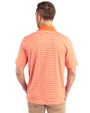 Miami Dolphins NFL Helmet Cutter & Buck Forge Tonal Stripe Stretch Mens Big and Tall Polo College Orange Back