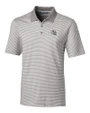 Miami Dolphins NFL Helmet Cutter & Buck Forge Tonal Stripe Stretch Mens Big and Tall Polo Polished Medium Gray Mannequin