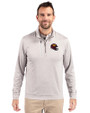 Washington Commanders NFL Helmet Cutter & Buck Stealth Heathered Quarter Zip Mens Pullover Polished Medium Gray Front