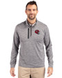 Kansas City Chiefs NFL Helmet Cutter & Buck Stealth Heathered Quarter Zip Mens Pullover Elemental Grey Front