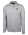 Los Angeles Chargers NFL Helmet Cutter & Buck Stealth Heathered Quarter Zip Mens Pullover Polished Medium Gray Mannequin