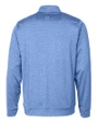 Los Angeles Rams NFL Helmet Cutter & Buck Stealth Heathered Quarter Zip Mens Pullover Tour Blue Mannequin Back