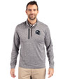Seattle Seahawks NFL Helmet Cutter & Buck Stealth Heathered Quarter Zip Mens Pullover Elemental Grey Front