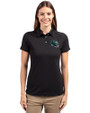 Philadelphia Eagles NFL Helmet Cutter & Buck Advantage Eco Tri-Blend Pique Womens Polo Black Front