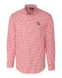 Arizona Cardinals NFL Helmet Cutter & Buck Easy Care Stretch Gingham Mens Big and Tall Long Sleeve Dress Shirt Cardinal Red Mannequin