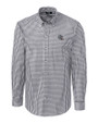 New England Patriots NFL Helmet Cutter & Buck Easy Care Stretch Gingham Mens Big and Tall Long Sleeve Dress Shirt Charcoal Mannequin