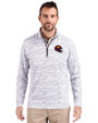 Washington Commanders NFL Helmet Cutter & Buck Traverse Stretch Eco Camo Print Quarter Zip Mens Pullover Charcoal Front