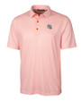 Miami Dolphins NFL Helmet Cutter & Buck Pike Double Dot Print Stretch Mens Big and Tall Polo College Orange Mannequin