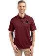 Washington Commanders NFL Helmet Cutter & Buck Virtue Eco Pique Recycled Mens Polo Bordeaux Front