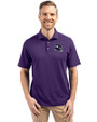 Minnesota Vikings NFL Helmet Cutter & Buck Virtue Eco Pique Recycled Mens Polo College Purple Front