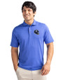 New York Giants NFL Helmet Cutter & Buck Virtue Eco Pique Recycled Mens Polo Chelan Blue Front