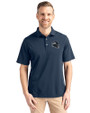 Seattle Seahawks NFL Helmet Cutter & Buck Virtue Eco Pique Recycled Mens Polo Navy Blue Front