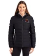 Washington Commanders NFL Helmet Cutter & Buck Mission Ridge Repreve® Recycled Insulated Puffer Womens Full Zip Jacket Black Front