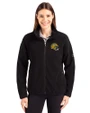 Green Bay Packers NFL Helmet Cutter & Buck Cascade Eco Fleece Womens Full Zip Jacket Black Front