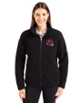 Kansas City Chiefs NFL Helmet Cutter & Buck Cascade Eco Fleece Womens Full Zip Jacket Black Front