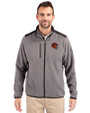 Cincinnati Bengals NFL Helmet Cutter & Buck Cascade Eco Fleece Mens Full Zip Jacket Elemental Grey/Black Front