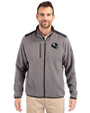 Pittsburgh Steelers NFL Helmet Cutter & Buck Cascade Eco Fleece Mens Full Zip Jacket Elemental Grey/Black Front