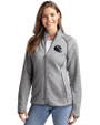 Baltimore Ravens NFL Helmet Cutter & Buck Mainsail Sweater-Knit Womens Full Zip Jacket Polished Heather Front
