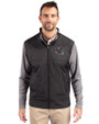 Tampa Bay Buccaneers NFL Helmet Cutter & Buck Stealth Hybrid Quilted Mens Big and Tall Full Zip Windbreaker Jacket Black Front